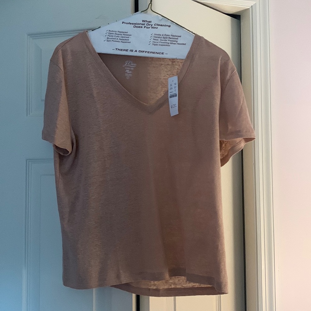 J crew short sleeve linen tee size small